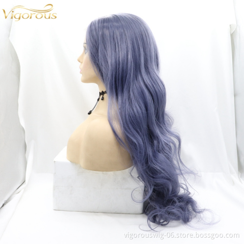 Vigorous Long Natural Wavy  Lace Front Wigs Cheap Synthetic hair Wigs Ladies Hair African curly Wigs for black women